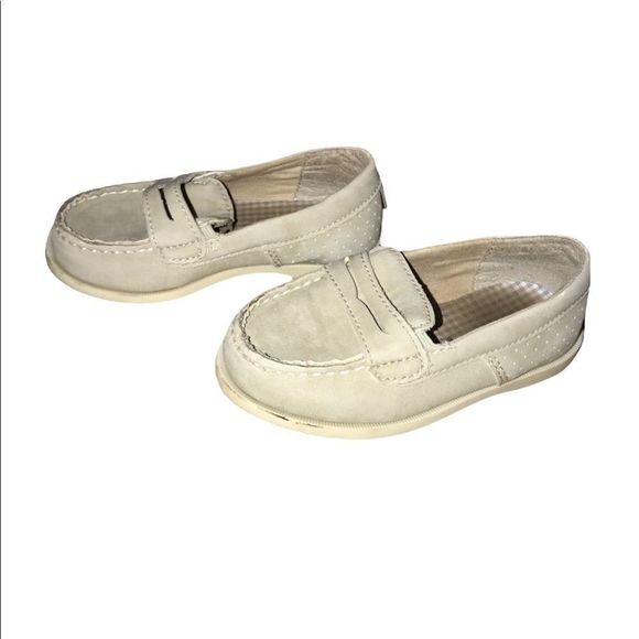 CARTER’S khaki loafers loafer boat shoes slip on shoes moccasins size 8 toddler - Picture 1 of 6